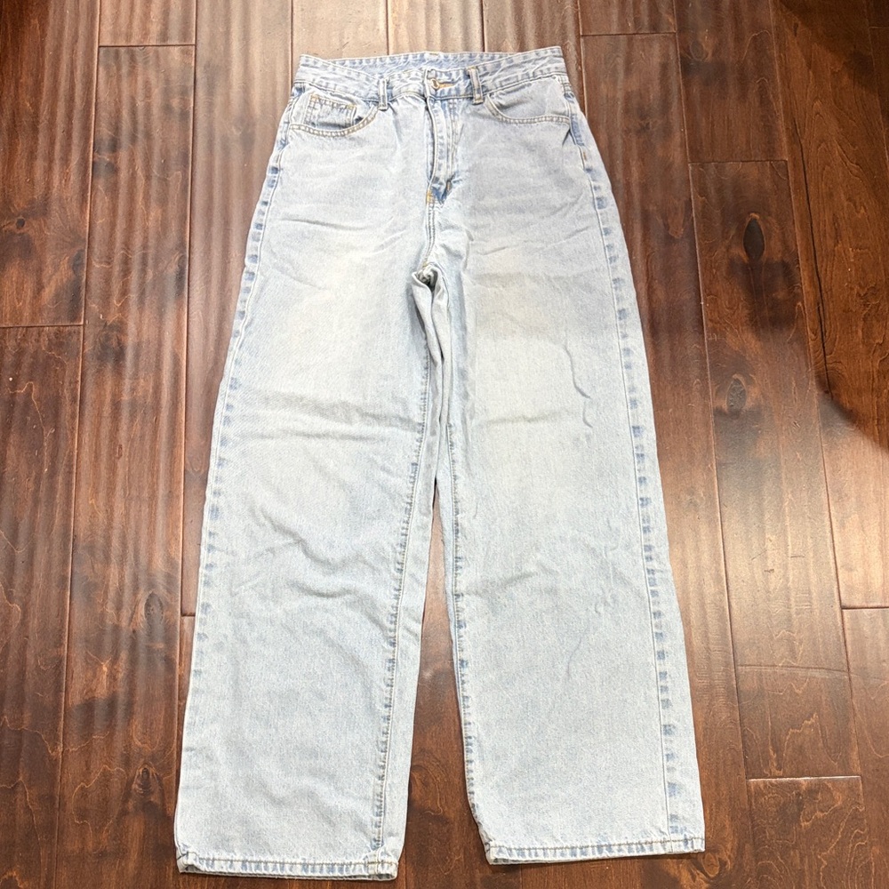Light Blue High-Waisted Jeans SHEIN baggy